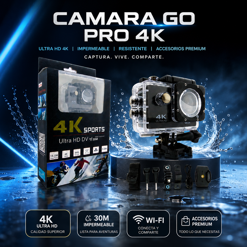 CÁMARA GOPRO™ 4K+ FUNDA ULTRARRESISTENTE DE REGALO -🔥 LIQUIDACIÓN DE STOCK