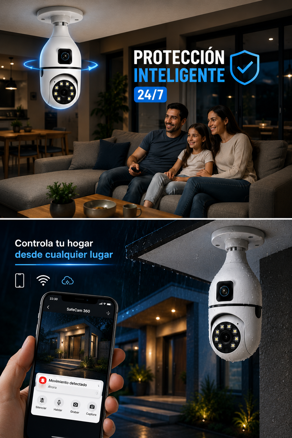 SafeCam™ 360 | Cámara Inteligente de Seguridad WiFi